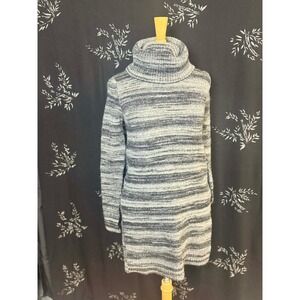 Mango Casual Sportswear Grey Space Dye Cowl Neck Sweater Dress Wool Blend XS